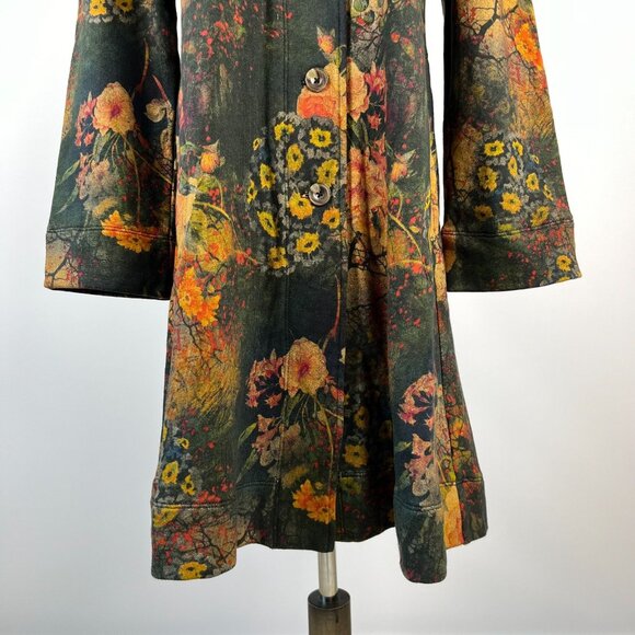 NWOT Johnny Was Traviata Military Jacket Floral Cotton Coat Size S - Picture 4 of 12